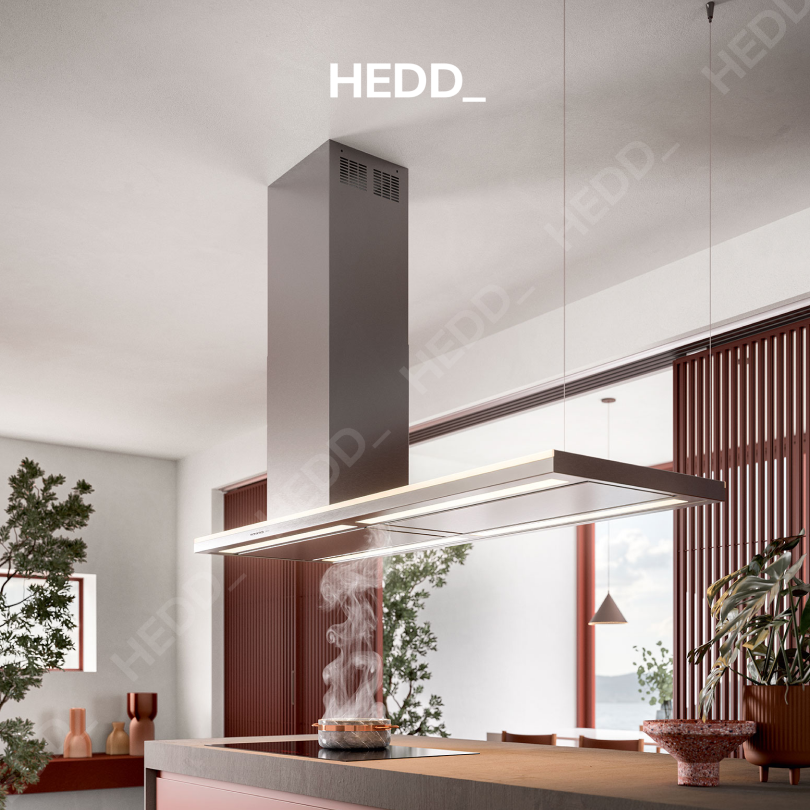 Островная вытяжка Lumen Isola Steel