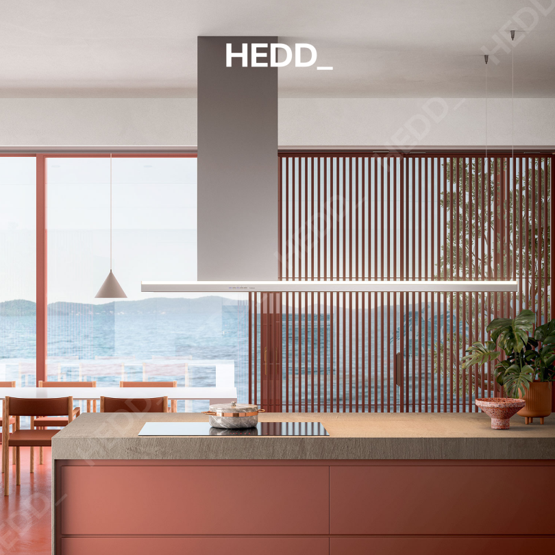 Островная вытяжка Lumen Isola Steel